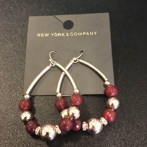Gold and Maroon Earrings